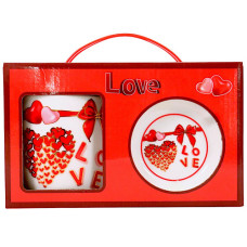 VLT MUG SET 3PC W/SAUCER&SPOON IN BOX