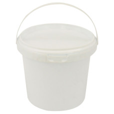 PL BUCKET  1LT WHT W/LID******