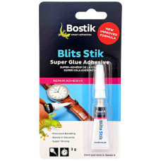 SUPER GLUE 1s BLITS STIK 3g BOSTIK