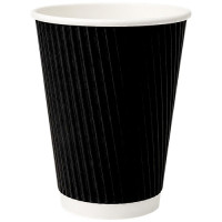 COFFEE CUP 25s RIPPLE BLACK 250ml COFFEE CUP 25s RIPPLE BLACK 250ml