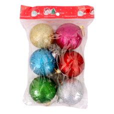 XM DECO BALL ASST 6PCS MED