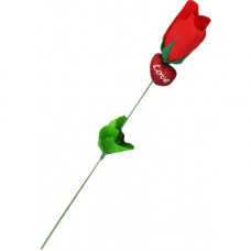 VLT ROSE W/GLITTER HEART IN TUBE 33CM