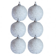 XM DECO BALL WHT W/TINSEL 6s