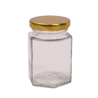 GLW JAR  7CM OCTAGEN W/MTL LID