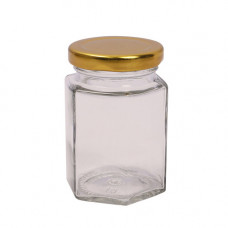 GLW JAR  7CM OCTAGEN W/MTL LID