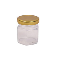 GLW JAR  5cm OCTAGON W/MTL LID