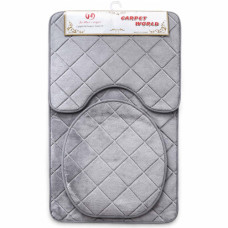 BATHMAT 3PC W/DIAMOND DESIGN ASST COL