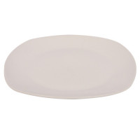CER PLATE 25CM RND/SQR PLAIN CREAM