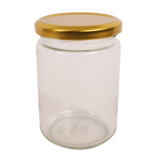 GLASS JAR 10.5CM W/GOLD LID