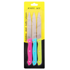 KITCHEN KNIFE 3PC W/COL HANDLE