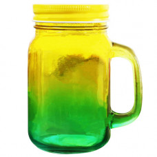 GLW JAR 2TONE W/STRAW 13.5X8