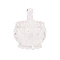 GLW CANDY JAR  8CM RND CIRCLE PATN C75-A