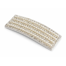 HAIR CLIP 1PC REC WHT/SILVER