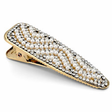 HAIR CLIP 1PC BIG WHT/SILVER