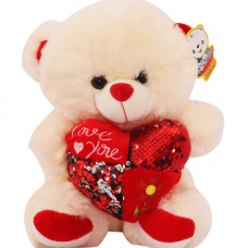 PLT TEDDY 30CM PINK HEART LOVE YOU