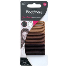 HAIR BANDS 24PC THIN DARK COLORS