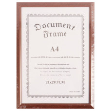 FRAME CERTIFICATE A4 L/BROWN THIN EDGE