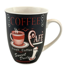MUG COFFEE 10.5CM W/COFFEE PIC CAFE IMP