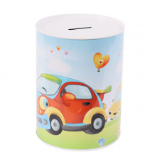 MONEY TIN 16CM UNICORN CAR