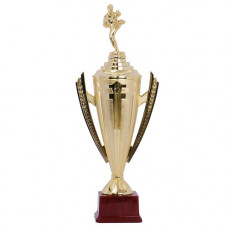 TROPHY PL CUP 45CM GLD W/KARATE FIGURINE