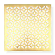 PLACEMAT 38CM SQR W/CIRCLE+SQRS SILVER