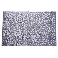 PLACEMAT 45CM RECT W/FLWR PATTERN SILV