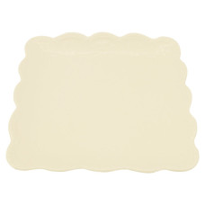CER PLATE 21CM SQR EMBOSSED W/FANCY EDGE
