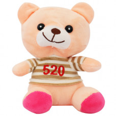 PLT TEDDY 18CM PEACH W/BROWN JERSEY 520