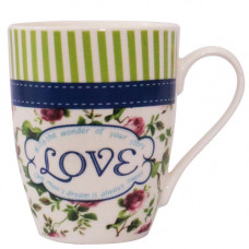 VLT MUG 10.5CM LOVE W/STRIPES&FLOWERS