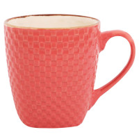 MUG COFFEE  8CM 2TONE EMBOSSED SQUARES