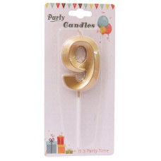 CANDLE BIRTHDAY NO 9 GOLD/SILVER