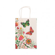 GIFT BAG 21X15CM BUTTERFLY W/FLOWERS