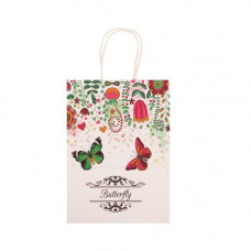 GIFT BAG 25X18CM BUTTERFLY W/FLOWERS MED