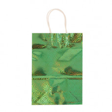 GIFT BAG 25X18CM HOLOGRAM GREEN MED