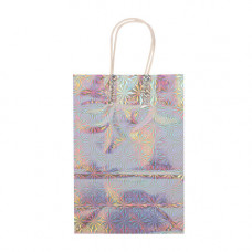 GIFT BAG 25X18CM HOLOGRAM SILVER MED
