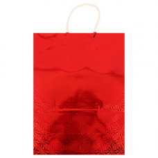 GIFT BAG 33X25CM HOLLAGRAM RED LRG