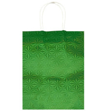 GIFT BAG 25X18CM HOLOGRAM GREEN MED