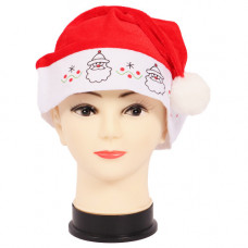 XM DECO SANTA RED/WHITE HAT W/POMPOM