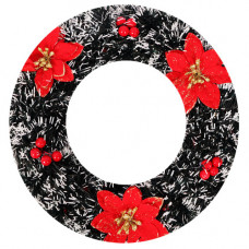 XM DECO DOOR TINSEL W/RED GOLD FLOWER