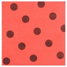 SERVIETTES 20s WHITE W/DIFF COLOUR DOTS