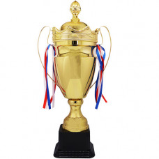 TROPHY METAL CUP 66CM GOLD W/RIBBONS