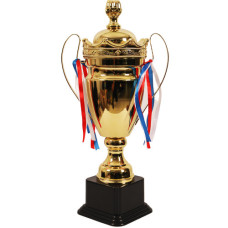 TROPHY METAL CUP 53CM GOLD W/RIBBONS