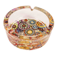 ASHTRAY GLASS 8.5CM MULTI COLOUR