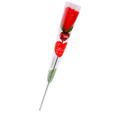 VLT ROSE W/MINI GLITTER HEART ON STEM
