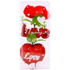 VLT ROSE W/GLIITER HEART&LOVE ON STEM