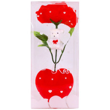 VLT ROSE IN HEART W/TEDDY IN PL BOX