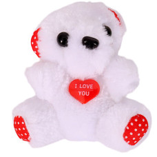 PLUSH TEDDY PLAIN W/DOTS&I LOVE U HEART