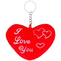 KEYRING 1s HEART W/LOVE+WHTE HEARTS