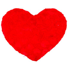 PLUSH HEART CUSHION PLAIN RED HANGING