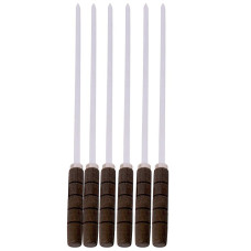 BBQ SKEWERS 6s S/S W/BLK HANDLE